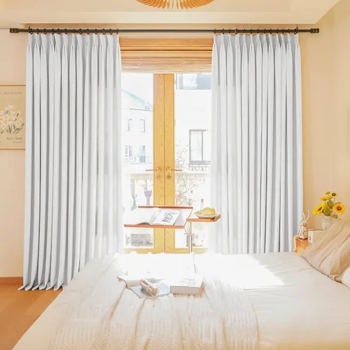 Miniatura 12 de HUTO Cortinas Plisadas de Pinzas Opacas con Aislamiento Térmico para Oscurecer la Habitación, Panel de Tratamiento de Ventana para Sala de Estar