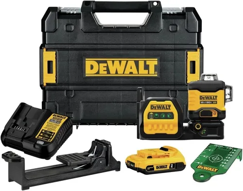 DEWALT Kit de Nivel Láser 20V/12V MAX, 3 x 360, Verde (DCLE34030G)