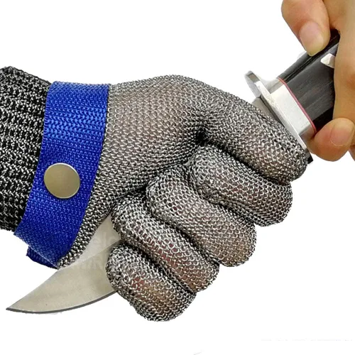 Miniatura 19 de Guante de corte resistente Schwer SlicePro ANSI A9 PR1706, guante de malla de acero inoxidable de grado alimenticio para cocina de cocina, corte