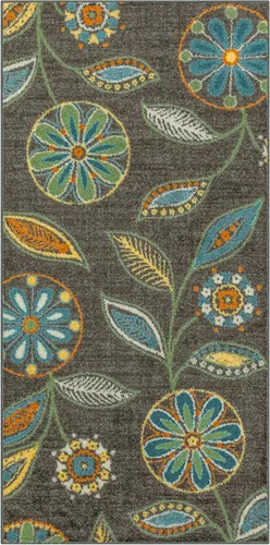 Miniatura 56 de Maples Rugs Reggie - Alfombra de pasillo floral, fabricada en Estados Unidos, lavable, antideslizante, alfombra de interior para cocina, pasillo