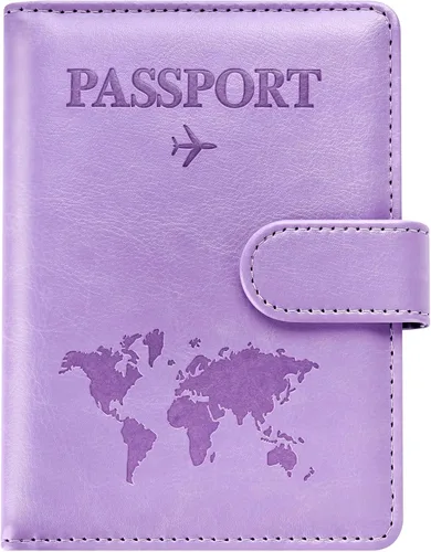 Miniatura 20 de Combo de tarjetero para pasaporte y vacuna, soporte para pasaporte con ranura para tarjeta de vacuna, cartera para pasaporte, funda para pasaporte