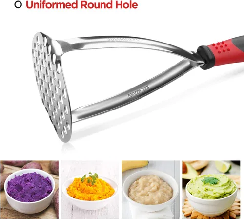 Miniatura 6 de Joyoldelf Machacador de patatas resistente, herramienta de cocina integrada de acero inoxidable y triturador de alimentos/triturador de patatas