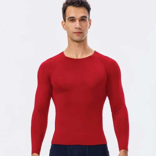 Miniatura 4 de Camiseta de compresión atlética para hombre, para entrenamiento, correr, manga larga, capa base fresca y seca, camiseta deportiva activa