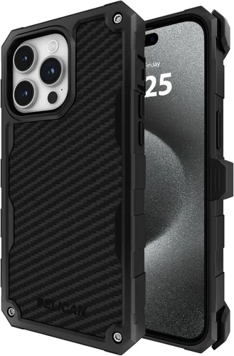 Pelican Shield - Funda para Apple iPhone 15 Pro Max de 6.7 pulgadas, compatible con MagSafe, protección contra caídas MIL-STD de 21 pies, fundas de