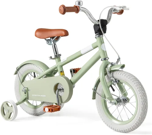Miniatura 25 de BABY JOY Bicicleta infantil de macarones coloridos, de 12, 14, 16 y 18 pulgadas, bicicleta deportiva para niños con ruedas de entrenamiento