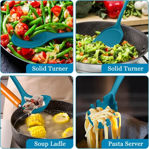 Miniatura 6 de LIANYU Juego de 8 piezas de utensilios de cocina, utensilios de cocina resistentes al calor, herramientas y gadgets de cocina para utensilios de Azul