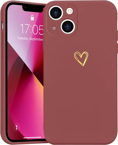 Miniatura 10 de Wirvyuer Funda para iPhone 13, bonita funda delgada a prueba de golpes con soporte de carga inalámbrica y protección, color negro
