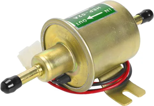 Bomba de combustible eléctrica en línea HEP-02A dorada de 12 V - Bomba de transferencia de gasolina/diésel de baja presión para motor de carburador