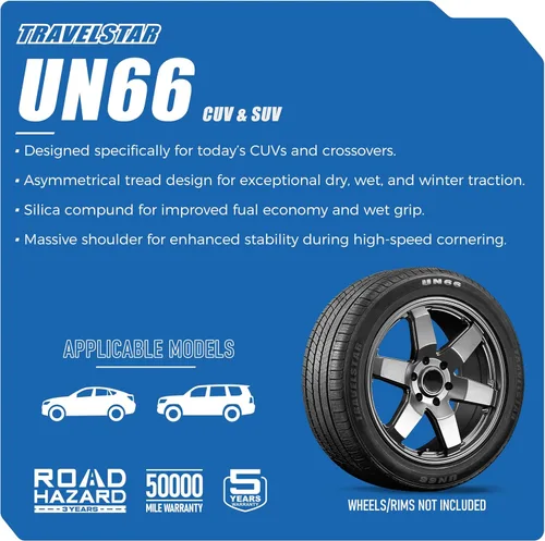 Miniatura 2 de Travelstar UN66 235/65R17 104H - Juego de 4 neumáticos CUV/SUV de alto rendimiento para todas las estaciones 235/65/17 235/65/17 – Incluye tres años