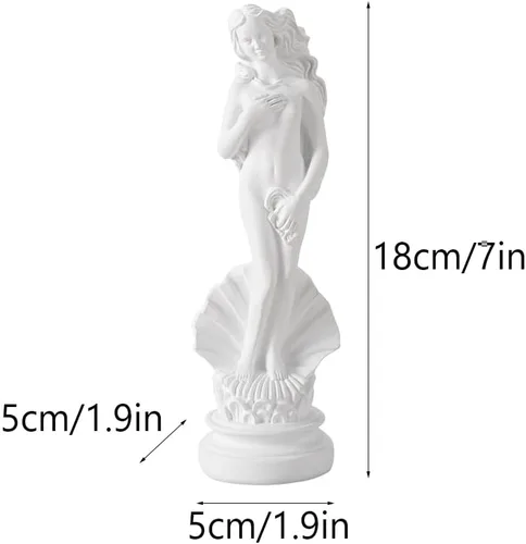 Miniatura 2 de Estatua de Venus blanca para decoración del hogar, escultura de afrodita de 7.6 pulgadas "Nacimiento de Venus", figura de resina hecha a mano