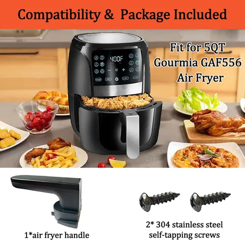 Miniatura 7 de Piezas de repuesto de mango de freidora de aire para freidora de aire 5QT Gourmia GAF556, mango de freidora de aire premium para freidora de aire