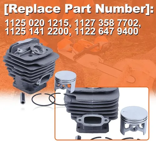 Miniatura 3 de Kit de anillo de pistón de cilindro de 1.890 in para Stihl MS360 036 034 Filtro de combustible de aceite de motosierra, cilindro, pistón, perno