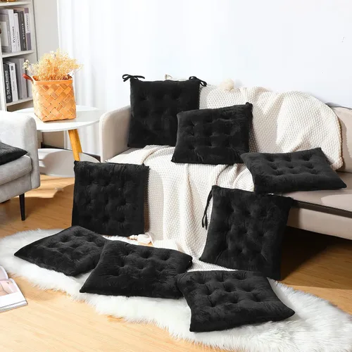 Miniatura 5 de Roowest Paquete de 9 Cojines de Asiento Almohadillas para Sillas con Lazos Alfombrilla Antideslizante para Sillas de Cocina Oficina Sillas