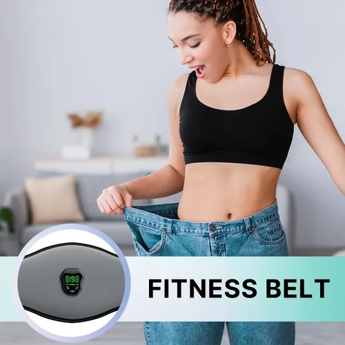 Miniatura 2 de NEWPINE Cinturón de fitness, estimulador muscular alimentado para uso doméstico, para acondicionamiento muscular gris