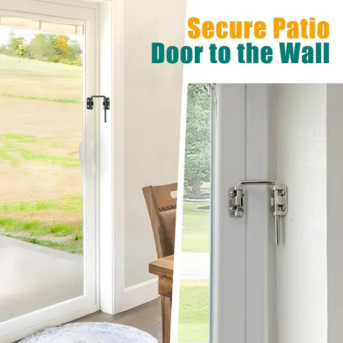 Miniatura 2 de HBL' Cerradura para puerta corrediza de vidrio, cerradura de seguridad infantil para puerta corredera de patio y pestillo de bucle, flexible