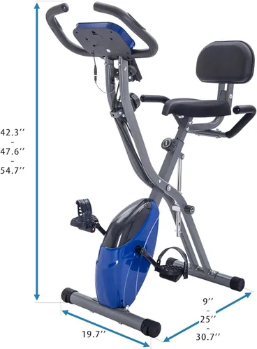 Miniatura 7 de Merax Bicicleta estática plegable para interiores, vertical, reclinada, para fitness, bicicleta magnética con resistencia ajustable de 16 niveles