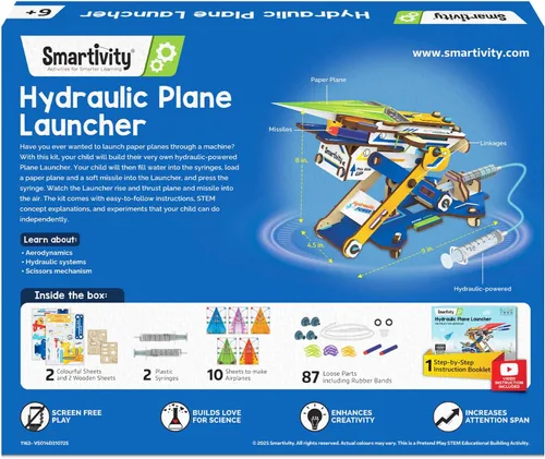 Miniatura 8 de Smartivity DIY 2 en 1 Aviones de papel hidráulicos y lanzadores de dardos STEM juguete para niños de 6 a 14 años Regalos de cumpleaños para niños