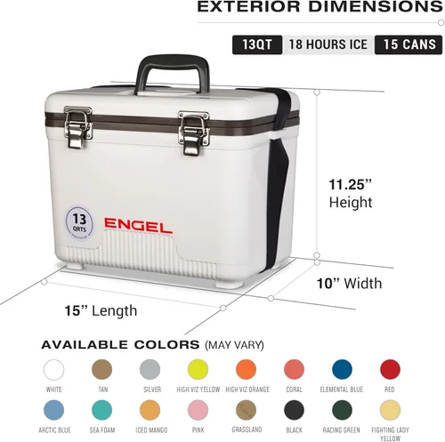 Miniatura 2 de Engel 13qt, refrigerador hermético, de secado al aire, Drybox y pequeña lonchera con carcasa dura para hombres y mujeres Camuflaje de pastizales