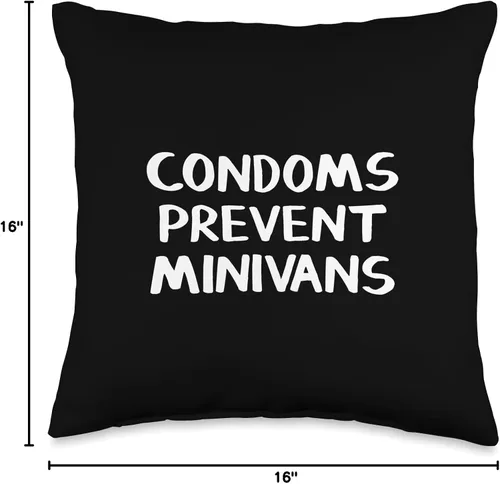 Miniatura 4 de Condoms Prevent Minivans Almohada de tiro 16x16, multicolor