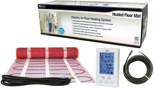 King Electric FCM1-25T 120 voltios eléctrico en suelo estera de calefacción 25 pies cuadrados con estadística