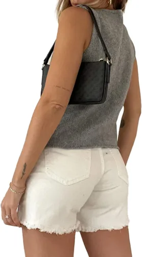 Miniatura 2 de Chaleco de punto de ganchillo con botones para mujer, sin mangas, con huecos, vintage, casual, cuello en V, versátil, ropa de calle