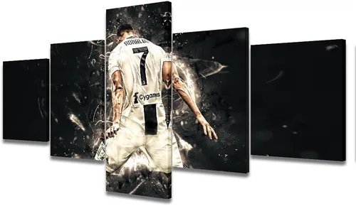 Miniatura 13 de TUMOVO Lienzo decorativo para pared, cuadro de Cristiano Ronaldo, cuadros de club de fútbol, impresiones en lienzo, póster de arte de pared, arte