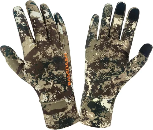 Miniatura 2 de BASSDASH Guantes de caza de camuflaje para hombres UPF 50+ Guantes ligeros con pantalla táctil para pesca, senderismo y actividades al aire libre