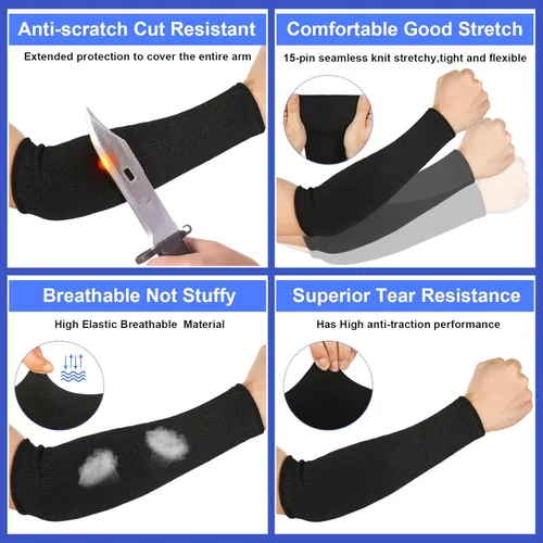 Miniatura 4 de 3 pares de protectores de brazo para piel fina y moretones, manga de antebrazo resistente a cortes nivel 5, manga de protección contra quemaduras