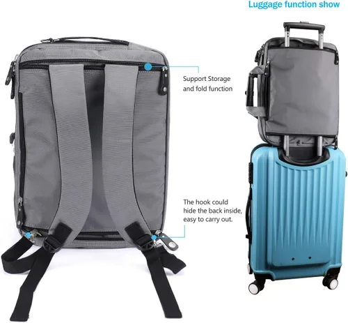 Miniatura 3 de Maletín para portátil de 18.4 pulgadas, mochila de mensajero, bolsa de hombro para juegos de 18 pulgadas, para viajes de negocios