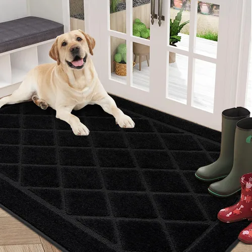 Miniatura 47 de BEQHAUSE Tapete para puerta de 20 x 32 pulgadas, tapete antideslizante para puerta, lavable, tapete para puerta de perro, resistente a las manchas