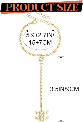 Miniatura 4 de ACEDRE Pulseras de cristal bohemias, arnés de mano de oro, anillos de dedo, accesorios de mano para mujer, Metal