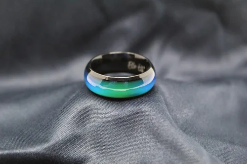 Miniatura 5 de Ello Elli Anillo de acero inoxidable de ajuste cómodo 0315in tono plateado y negro