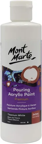 Mont Marte Pintura acrílica de alta calidad, 8.11 onzas, blanco titanio, pintura acrílica premezclada, adecuada para una variedad de superficies,