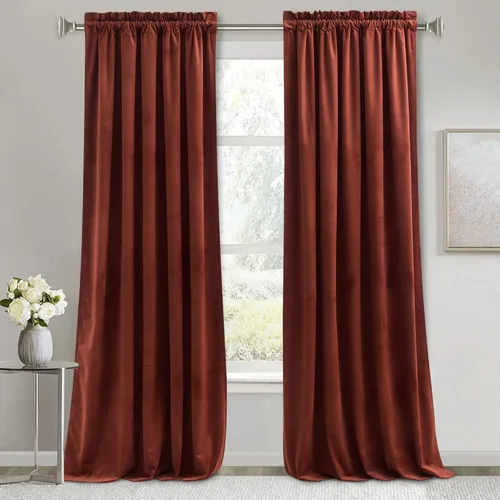 Miniatura 29 de RYB HOME Cortinas de terciopelo verde oliva de 72 pulgadas de largo, cortinas opacas con aislamiento térmico, tratamiento de ventana, decoración