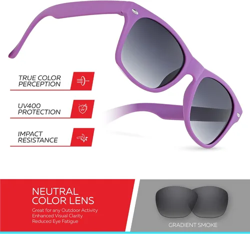 Miniatura 247 de Retro Rewind Lentes de sol para niños y niñas de 3 a 12 años, inastillables, UV400, lentes de sol para niños pequeños