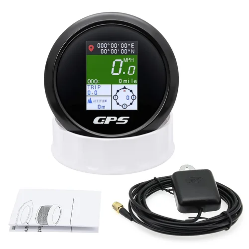 Miniatura 7 de Velómetro GPS MAIMEIMI 85mm 3-3/8" Digital para Barco, Velómetro GPS, Velómetro Impermeable, MPH, Nudos y Km/h Ajustable para Auto, Marino, Camión