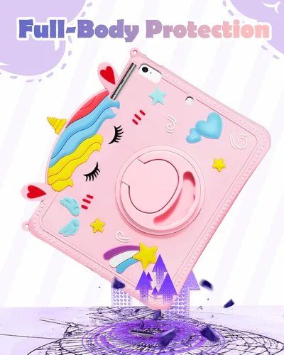 Miniatura 6 de Funda para iPad mini de 5ª/4ª generación - 7.9 pulgadas Funda Mini 4/5 Gen con soporte para bolígrafo, linda funda de tableta de silicona