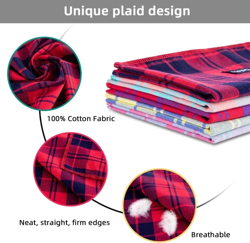 Miniatura 3 de Bandana de primavera para perro, bufanda grande para perro, color naranja, verde, estampado a cuadros, ajustable, accesorios para perros pequeños