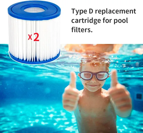 Miniatura 5 de Cartucho de filtro de piscina Filtro de spa para tipo D, compatible con Summer Waves P57100102 SFS-350, RP-350, RP-400, RP-600, RX-600, SFS-600, 2