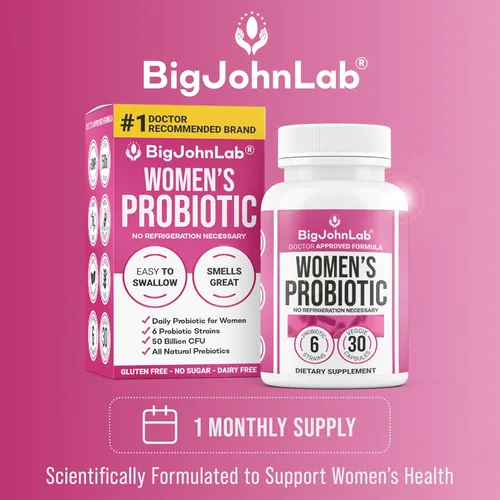 Miniatura 4 de BIGJOHNLAB® - Suplemento probiótico para mujeres – 50 mil millones de UFC, 6 cepas activas + prebióticos – Apoya la digestión, la inmunidad