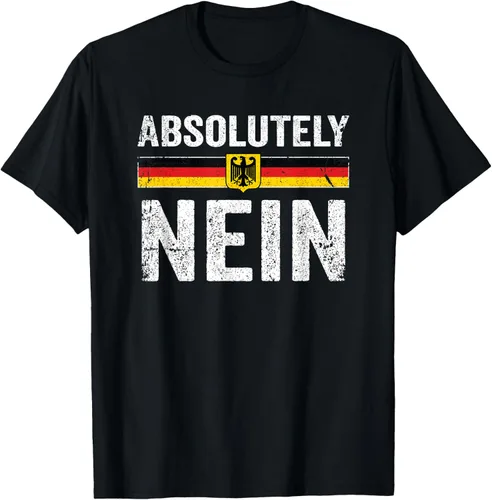 Absolutely Nein Camisa Vintage Divertida Oktoberfest - Camiseta de bandera alemana, Negro, S