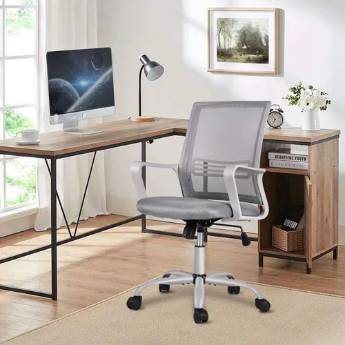 Miniatura 2 de Silla de oficina ergonómica de malla, silla de escritorio para computadora, sillas ejecutivas de oficina en casa con soporte lumbar, reposabrazos