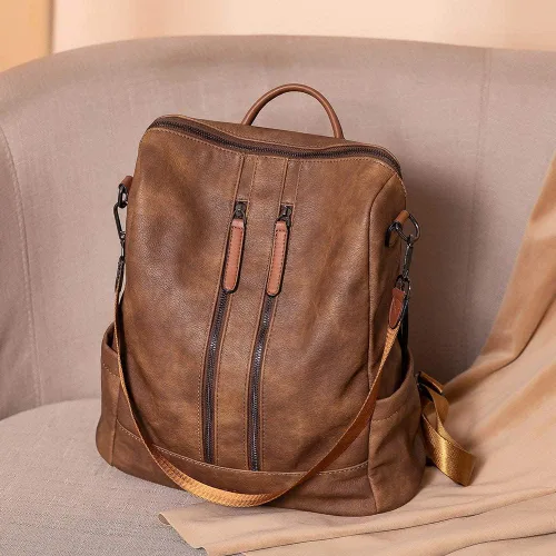 Miniatura 8 de CLUCI - Mochila de cuero para mujer, convertible, grande, para viajar, de diseñadora, moda, casual, bolso de hombro universitario