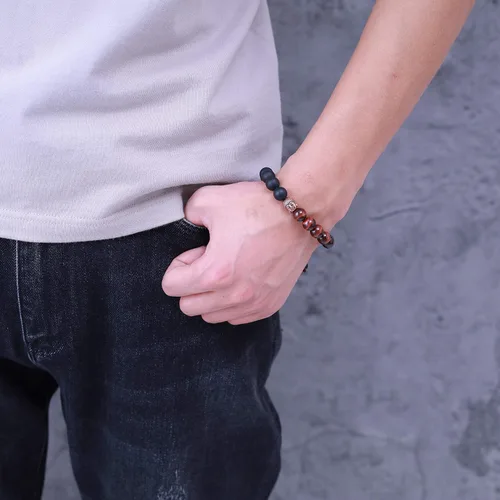 Miniatura 2 de COAI Pulsera de oración para hombre y mujer, Piedra, ónix