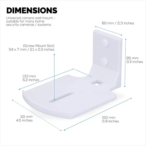 Miniatura 2 de Brainwavz - Estante pequeño de montaje en pared sin tornillos para monitores de bebé, cámaras de seguridad, altavoces, decoración, plantas y más