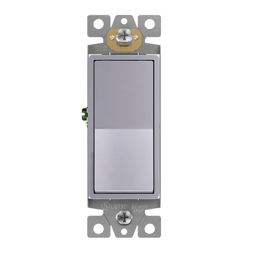 Miniatura 22 de ENERLITES Interruptor de luz de paleta decorativa de 3 vías, acabado brillante, un solo polo o tres vías, 3 cables, tornillo de puesta a tierra