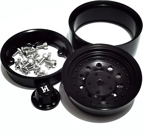 Miniatura 5 de HOBBYSOUL RC 1.9 Mud Slingers Neumáticos suaves pegajosos 4.724 in / 4.72 pulgadas y ruedas Beadlock de metal pesado 1.9 llantas negras para Traxxas