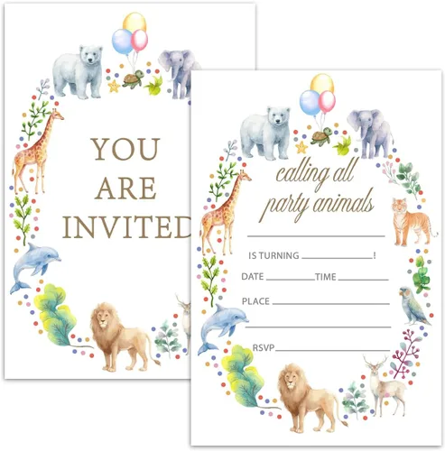 Miniatura 9 de Tarjetas de invitación para fiesta de cumpleaños, invitación de fiesta de cumpleaños arcoíris, celebración de fiesta de niños, 20 tarjetas con 20