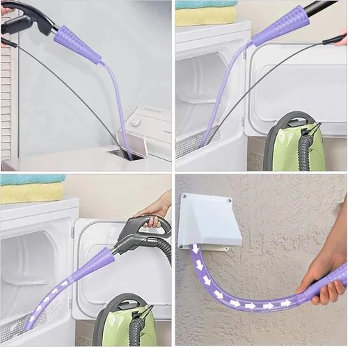 Miniatura 3 de Sealegend 2 Pack Kit de limpiador de ventilación para secadora, accesorio de manguera de aspiradora, kit de limpiador de pelusa para secadora, Morado