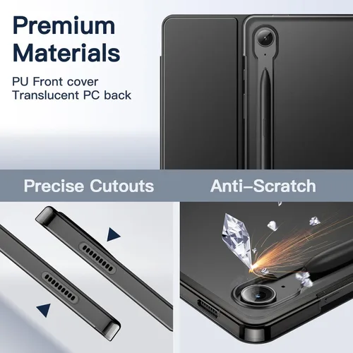 Miniatura 3 de JETech Funda para Samsung Galaxy Tab S10 Lite / S10 FE / S9 FE de 10.9 pulgadas, funda protectora delgada y translúcida con soporte trasero de tres